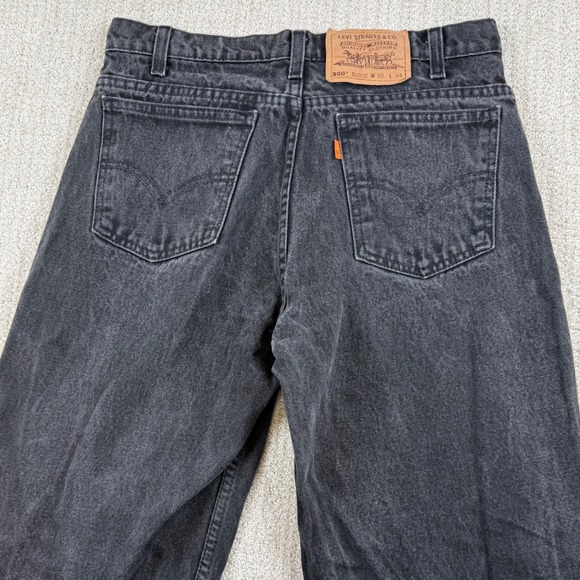 Levi's Other - Levi's 550 Men 32x34 (Actual 30x32) Orange Tab Relaxed Tapered Leg Black Jeans